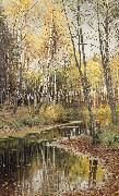 Peder Monsted Autumn in the birchwood Sweden oil painting artist